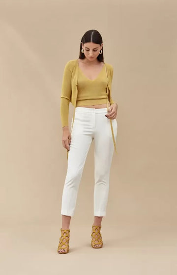 Top C/Spalline Lurex White Wise WW4109